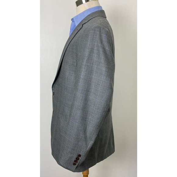 Lauren Ralph Lauren houndstooth plaid 2-button wool silk blazer sportcoat, 46R - Picture 3 of 6